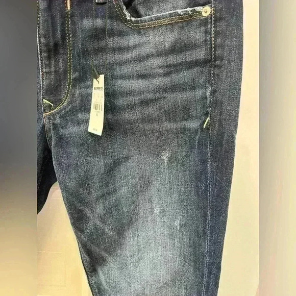 NWT Express Skinny Blue Denim Jeans Legging Midrise 6S - Picture 2 of 6